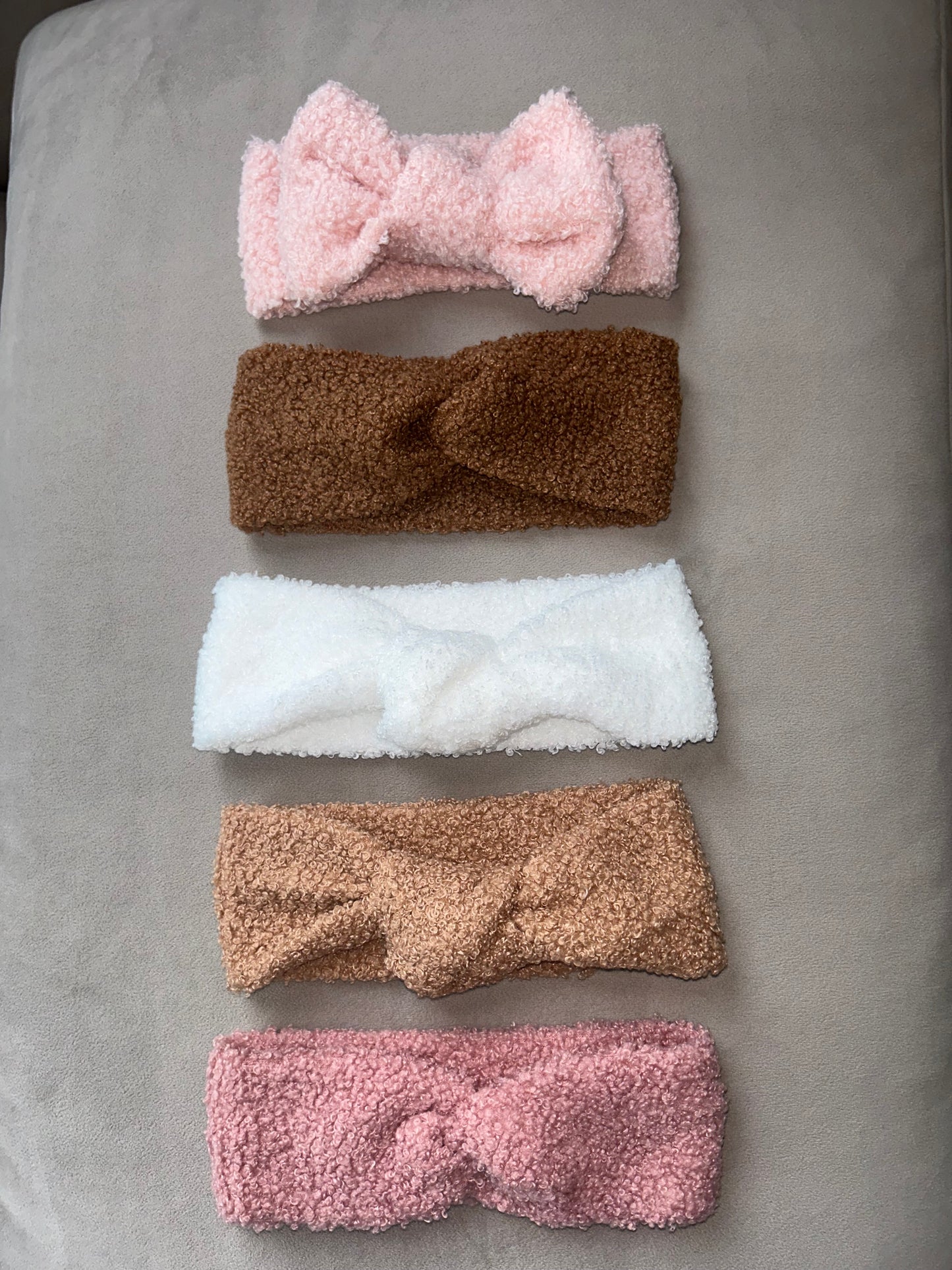Teddy haarband oud roze