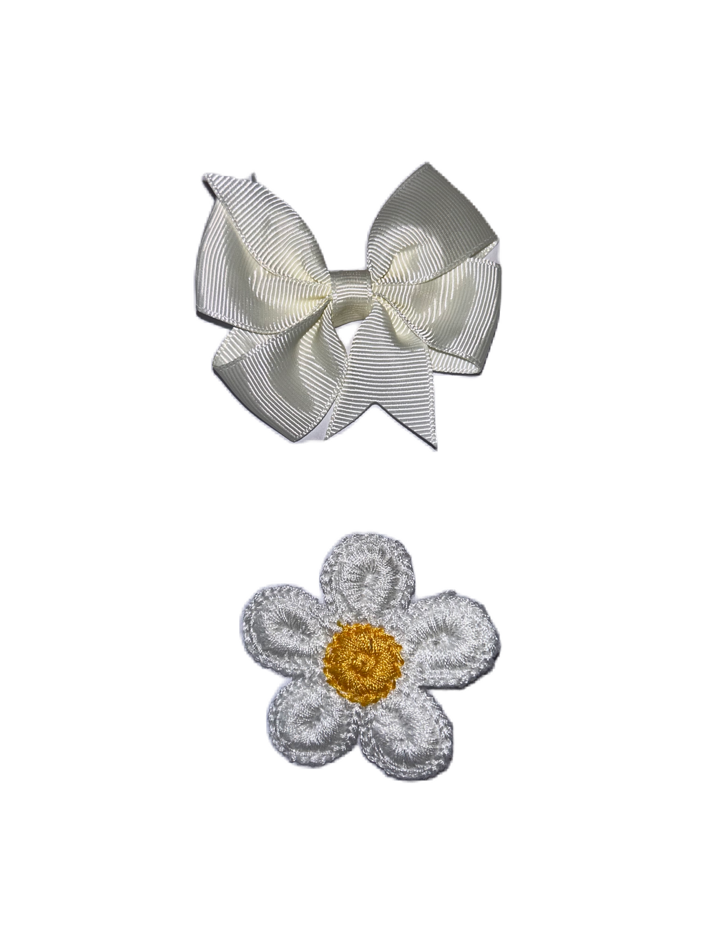 Witte Bloem & Strik Setje Fiona
