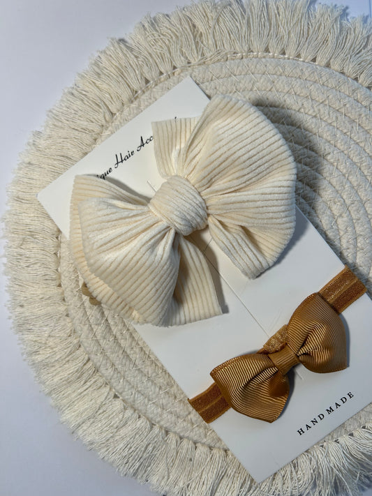 Haarset Nude Bow Ribbel