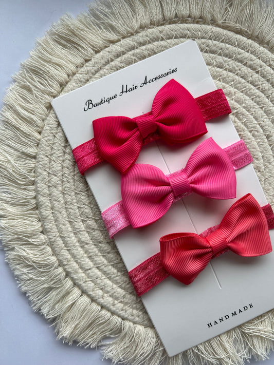 Roze Strikken Bandjes 3 Stuks