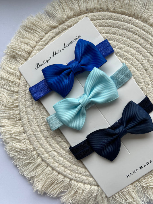 Newborn Blauwe Haarbandjes Set