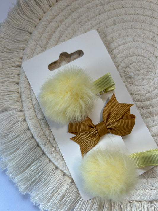 Gele Dot Pom & Strik