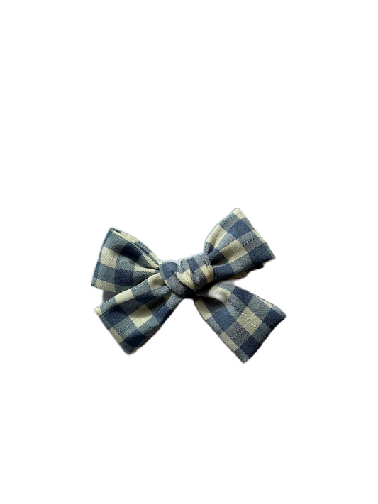 Ruitjes Blauwe Strik Klem