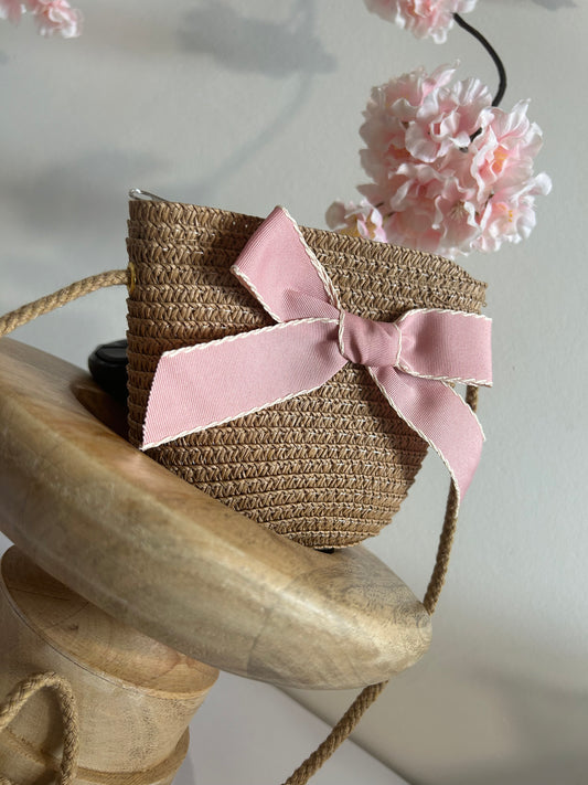 Tasje Roze Strik Caramel